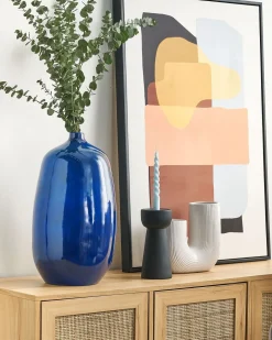 Blomstervase VITORIA Keramik 45 cm Mørkeblå