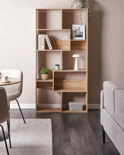 Bogreol med 6 hylder CHATEH 180 cm Lysebrun