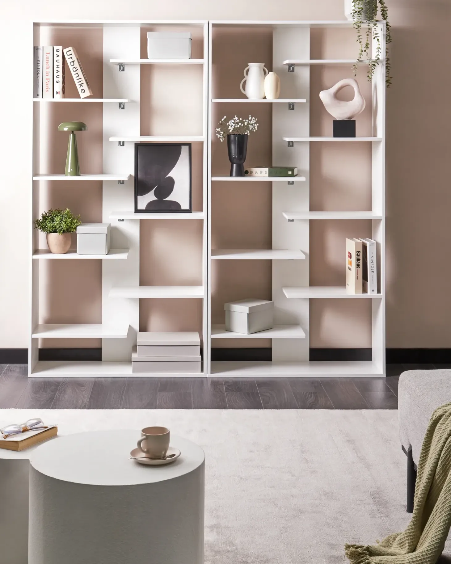 Bogreol med 8 hylder FONTAS 180 cm Hvid