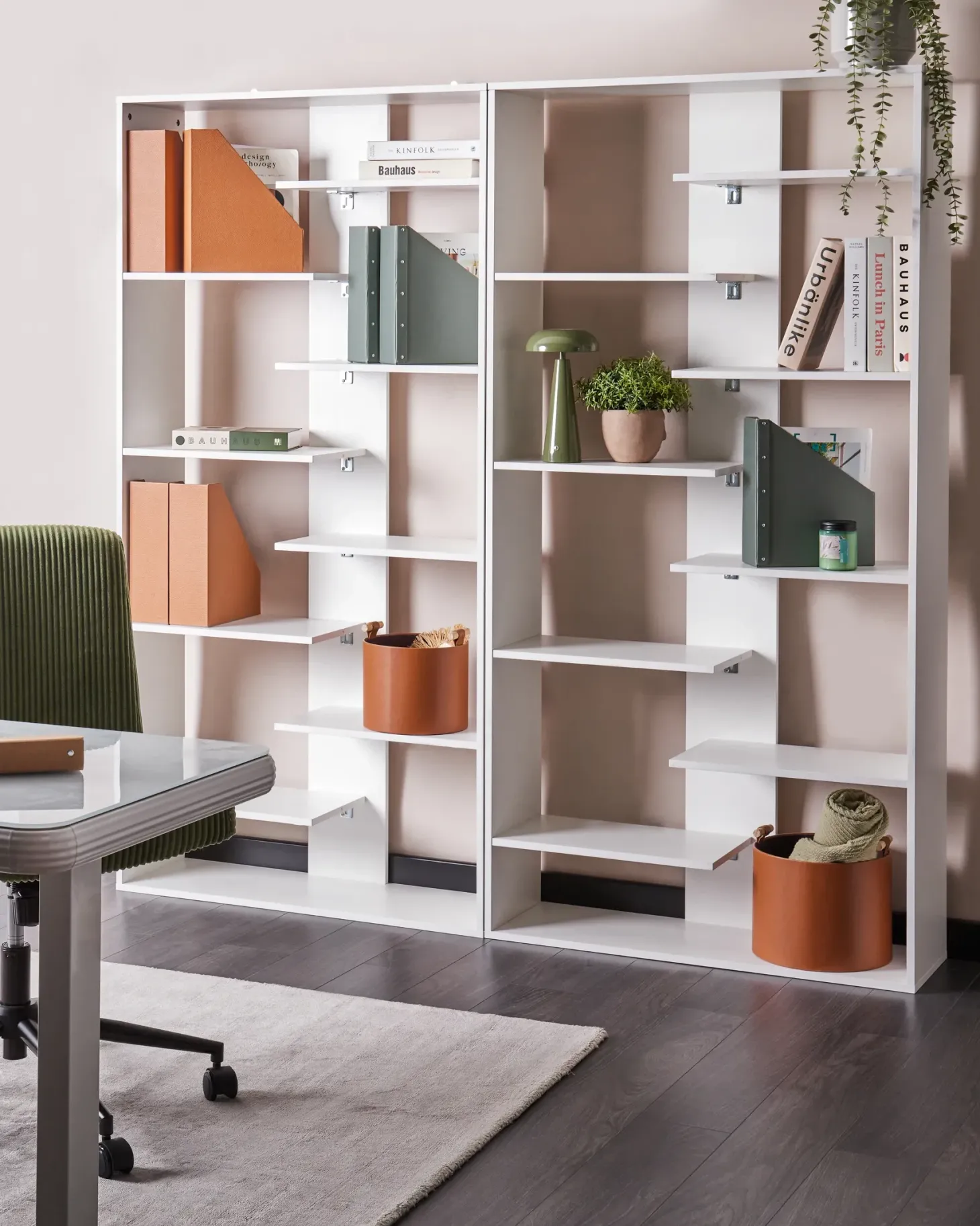 Bogreol med 8 hylder FONTAS 180 cm Hvid
