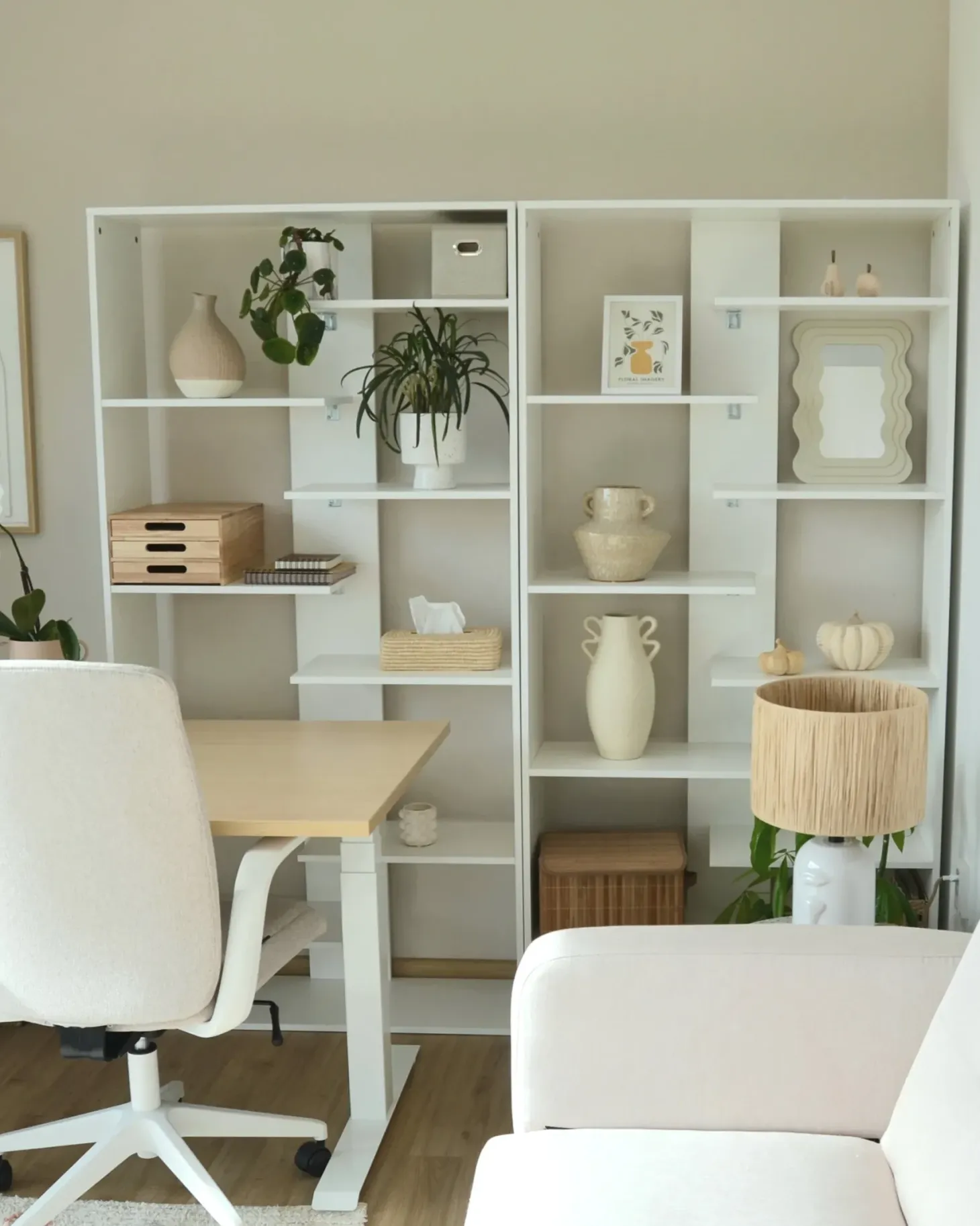 Bogreol med 8 hylder FONTAS 180 cm Hvid