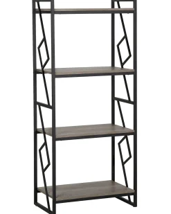 Bogreol med 4 hylder FORRES 143 cm Brun/sort