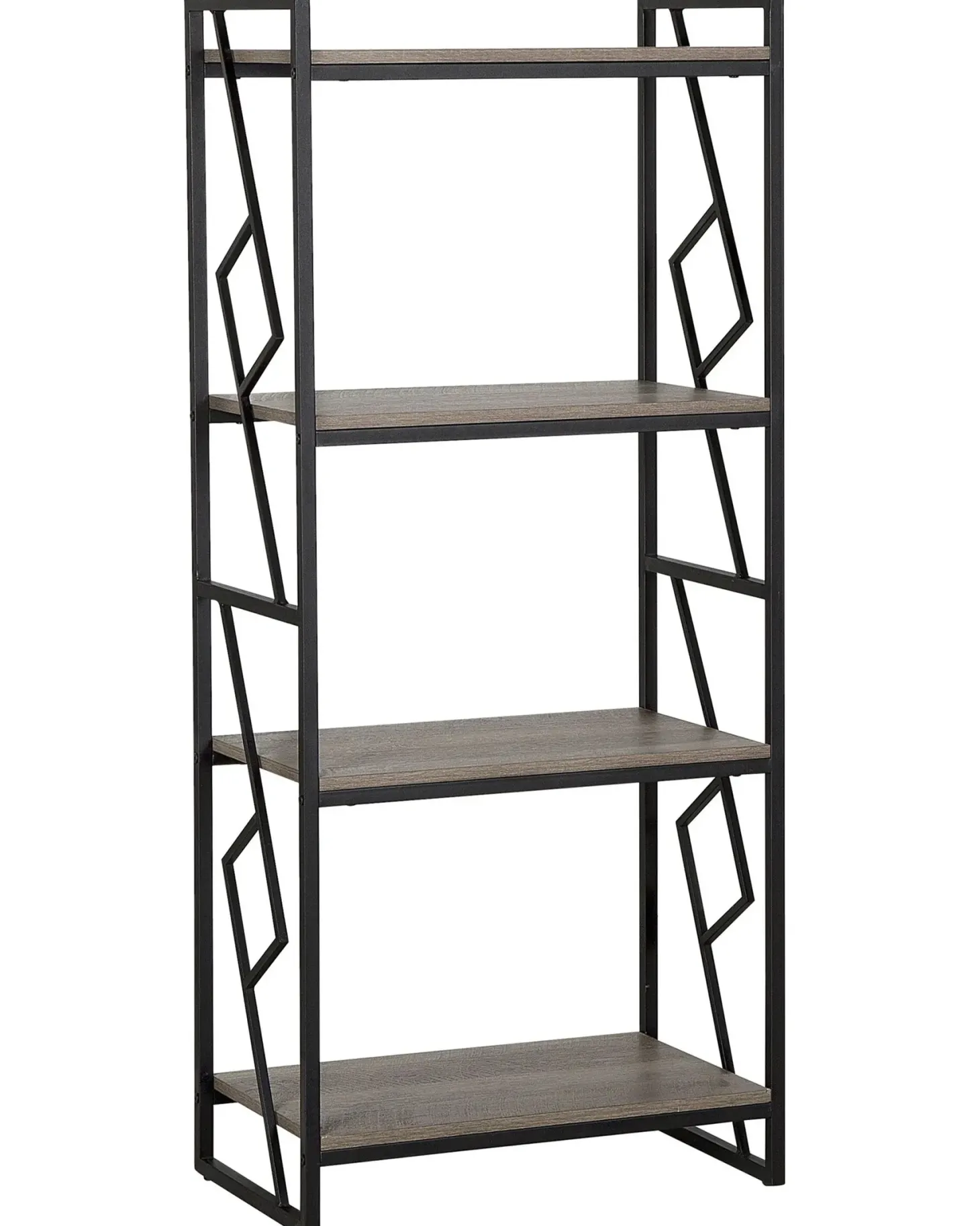 Bogreol med 4 hylder FORRES 143 cm Brun/sort