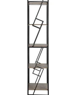 Bogreol med 5 hylder FORRES 184 cm Brun/sort
