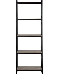 Bogreol med 5 hylder FORRES 184 cm Brun/sort