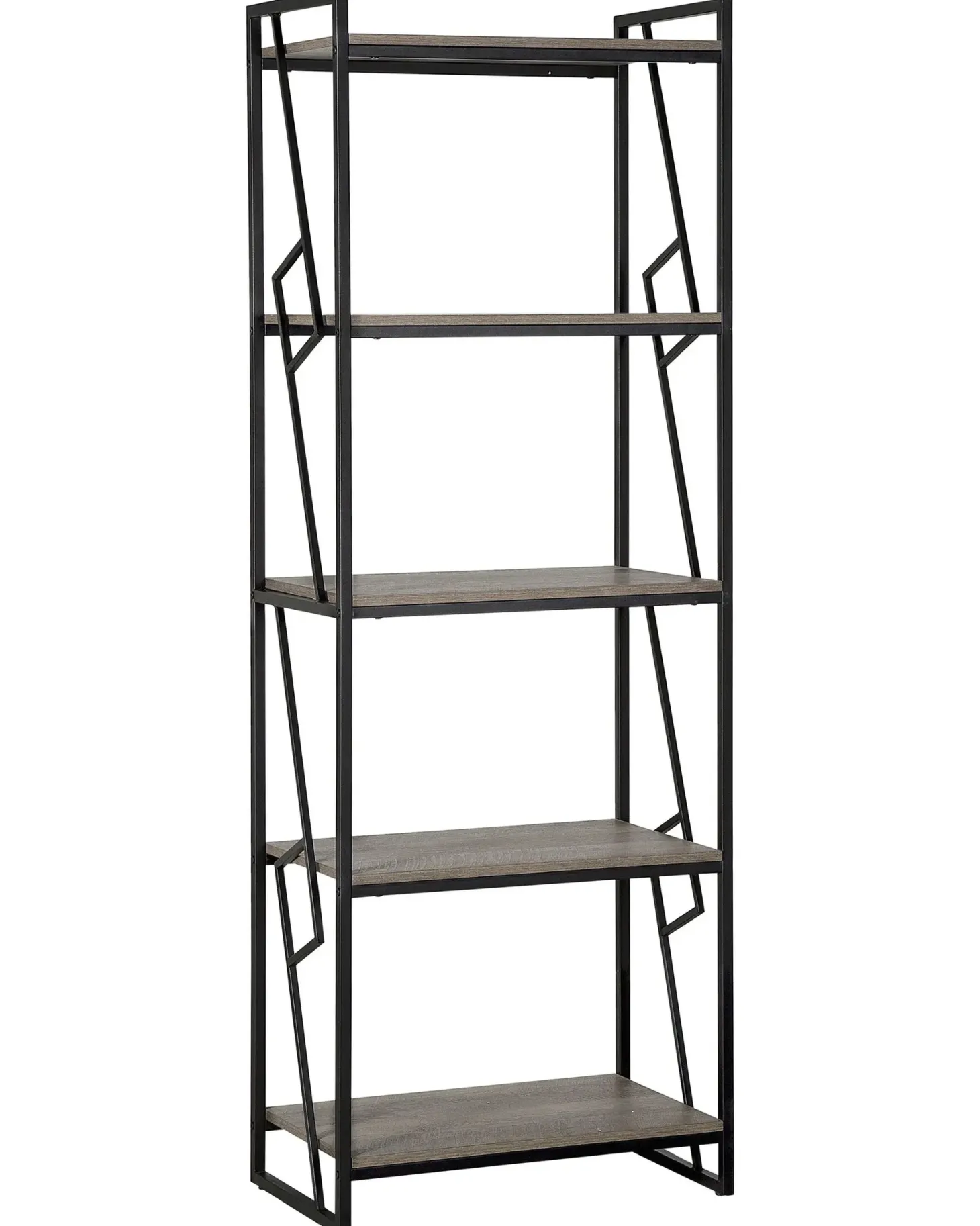 Bogreol med 5 hylder FORRES 184 cm Brun/sort