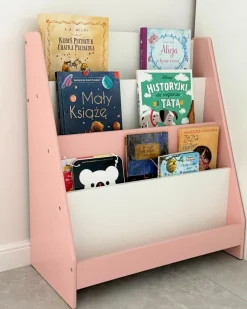 Bogreol med 4 hylder LILOET 70 cm Pastellrosa