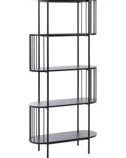 Bogreol med 4 hylder OREANA 172 cm Sort