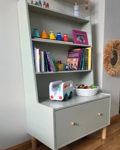 Bogreol med 3 hylder QUILPIE 120 cm Lysegrøn
