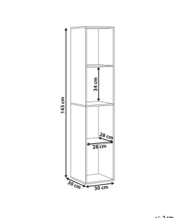 Bogreol med 4 hylder WINNIPEG 143 cm Hvid