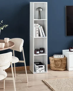 Bogreol med 4 hylder WINNIPEG 143 cm Hvid