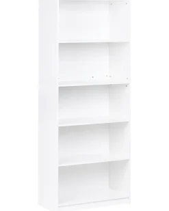 Bogreol med 5 hylder ZEHNA 197 cm Hvid