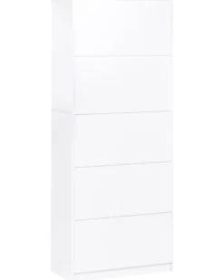 Bogreol med 5 hylder ZEHNA 197 cm Hvid