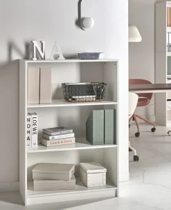 Bogreol med 3 hylder ZEHNA 117 cm Hvid