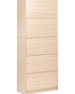Bogreol med 5 hylder ZEHNA 197 cm Lysebrun