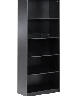 Bogreol med 5 hylder ZEHNA 197 cm Sort