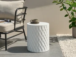 Bord ANTELAO 37 cm 37 cm Terrazzo effekt Hvid terrazzo