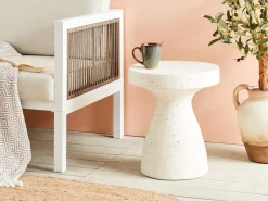 Bord BIVIERE 39 cm 39 cm Terrazzo effekt Hvid terrazzo