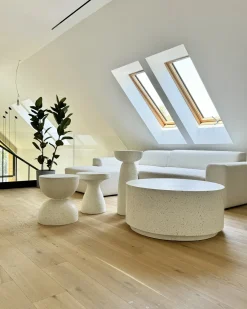 Bord CADINI 33 cm 33 cm Terrazzo effekt Hvid terrazzo