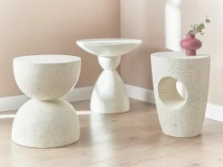 Bord CAFFI 50 cm 50 cm Hvid terrazzo