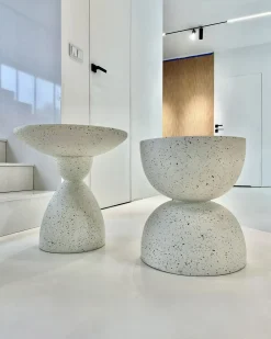 Bord CAFFI 50 cm 50 cm Hvid terrazzo