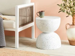 Bord CAORIA 40 cm 40 cm Terrazzo effekt Hvid terrazzo