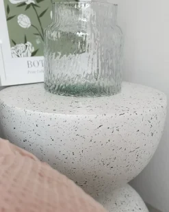 Bord CAORIA 40 cm 40 cm Terrazzo effekt Hvid terrazzo