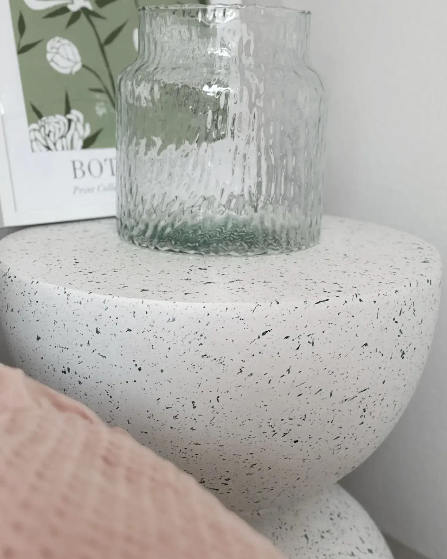 Bord CAORIA 40 cm 40 cm Terrazzo effekt Hvid terrazzo
