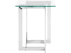 Bord CRYSTAL Hærdet glas Sølv