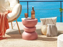 Bord FALIRO 37 cm 37 cm Rød terrazzo