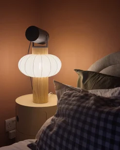 Bordlampe ABENS Træ Lysebrun