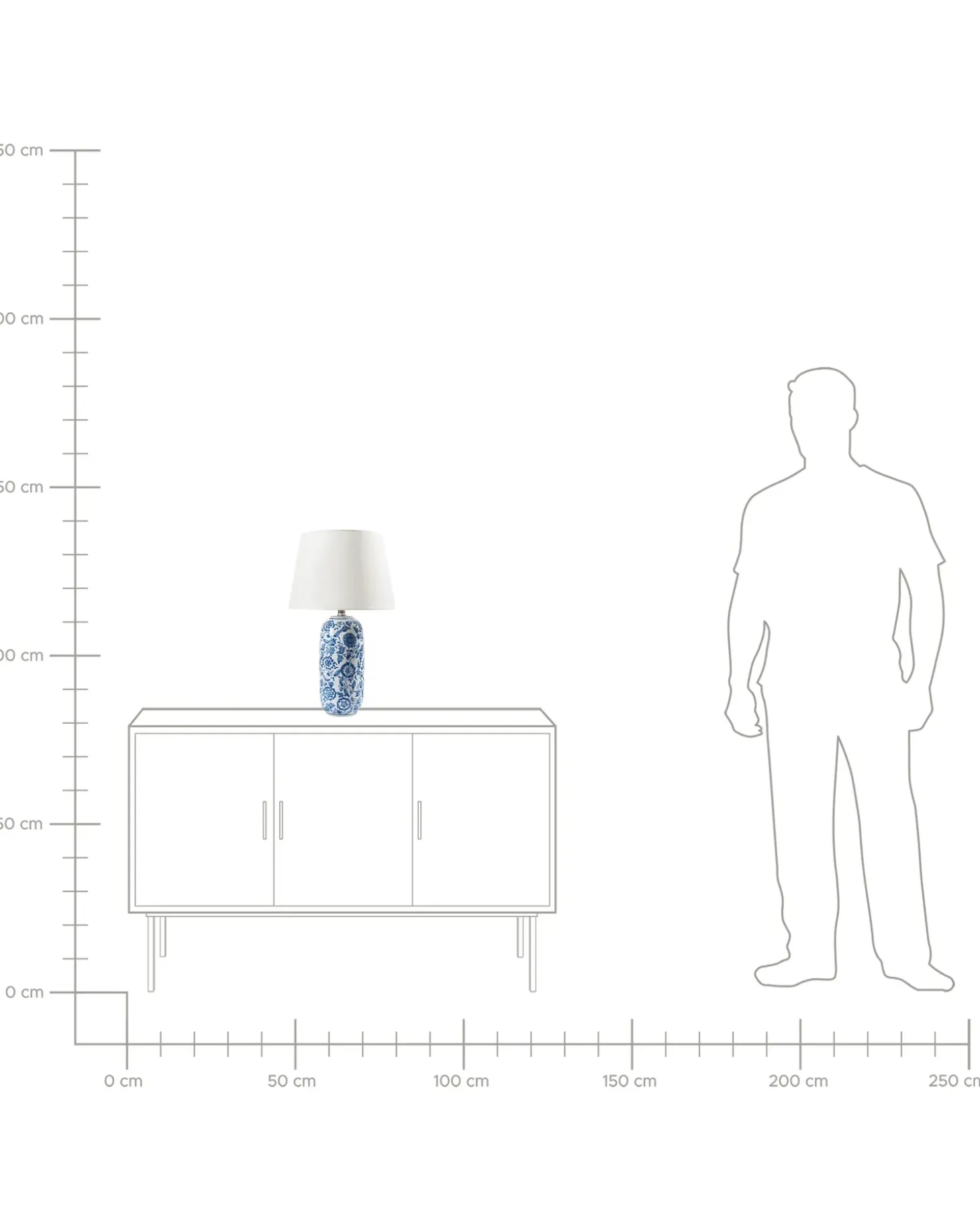 Bordlampe AIBONITO Porcelæn Hvid/blå