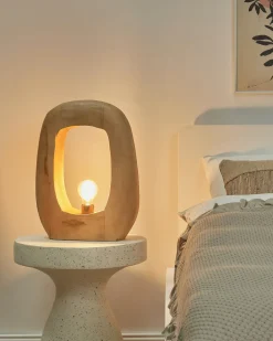 Bordlampe AJAY Mangotræ Lysebrun