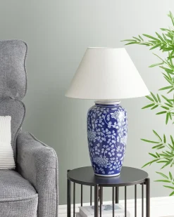 Bordlampe ANGELES Porcelæn Blå