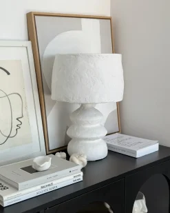 Bordlampe ARAPEY Papmaché Hvid