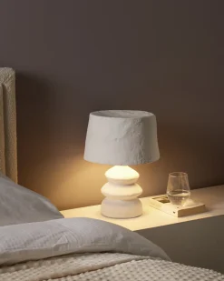 Bordlampe ARAPEY Papmaché Hvid