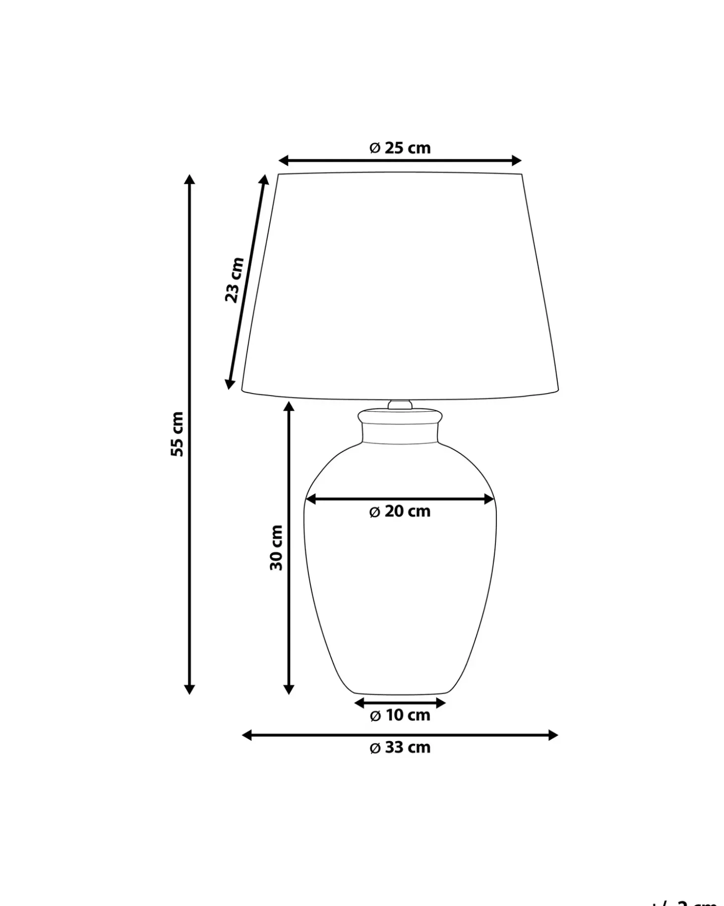 Bordlampe ARCOS Keramik Hvid