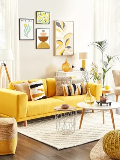 Bordlampe BALONNE Keramik Gul