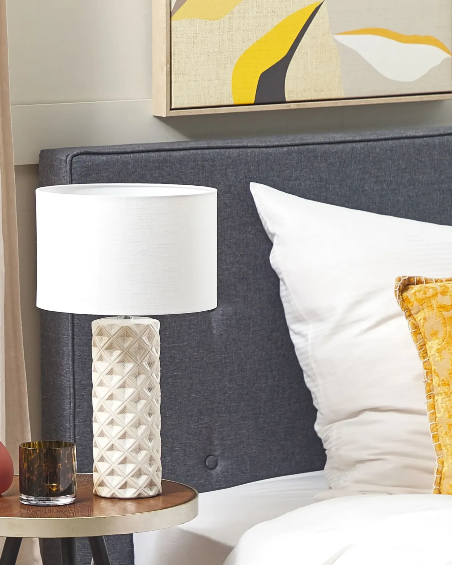 Bordlampe BALONNE Keramik Lys Beige