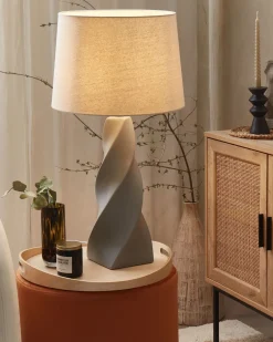 Bordlampe BELAYA Keramik Grå