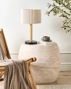 Bordlampe BELESSA Hør Lys Beige