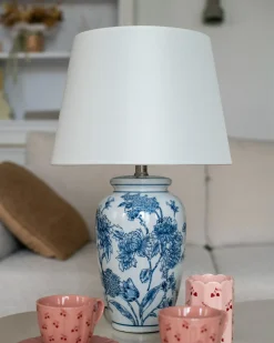 Bordlampe BELUSO Porcelæn Hvid/blå