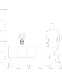 Bordlampe BELUSO Porcelæn Hvid/blå