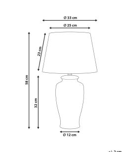 Bordlampe BIJELA Porcelæn Hvid/blå