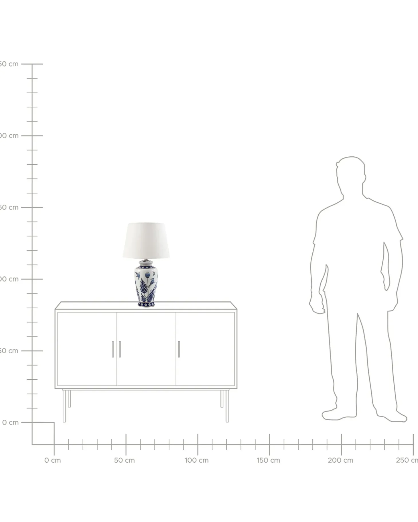 Bordlampe BIJELA Porcelæn Hvid/blå