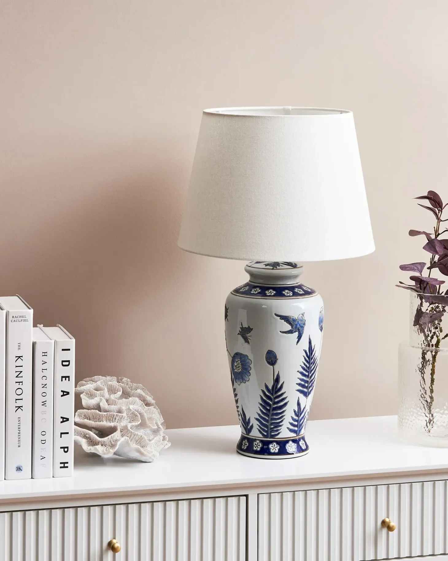 Bordlampe BIJELA Porcelæn Hvid/blå