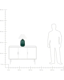 Bordlampe CARETA Keramik Mørkegrøn