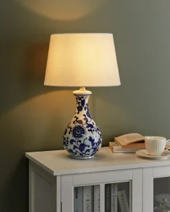 Bordlampe CARMEN Porcelæn Hvid/blå