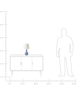 Bordlampe CARMEN Porcelæn Hvid/blå