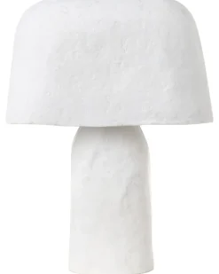 Bordlampe CARRASCO Papmaché Hvid